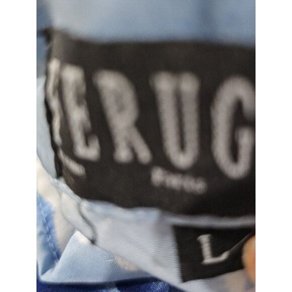 Vintage 90s Fergugini Hawaiian Shirt Mens Size Large Blue Aloha Palm Trees - Picture 8 of 10